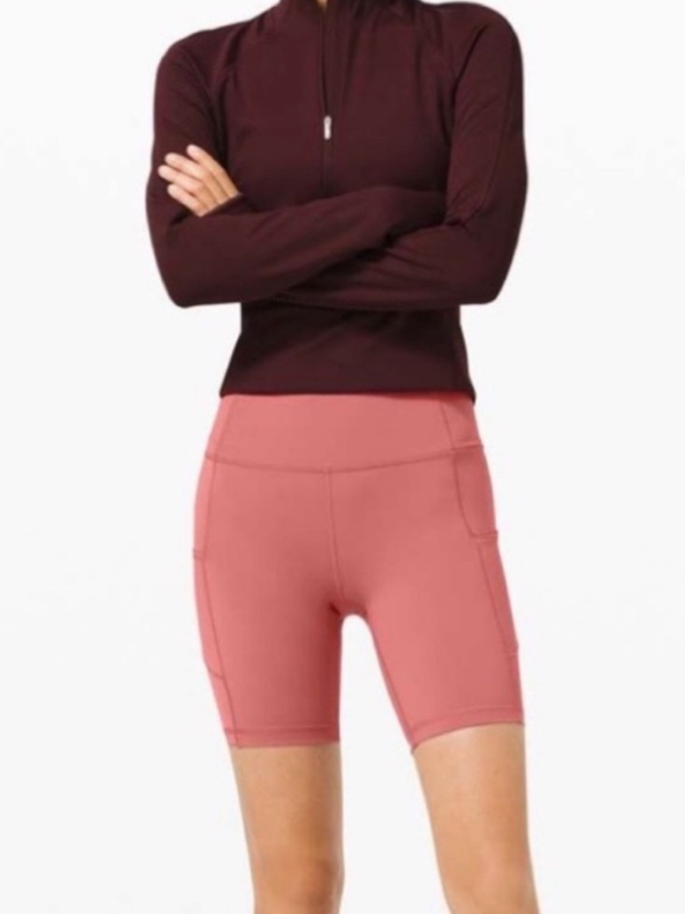 LULULEMON fast and free 10” shorts biker running workout gym cherry tint size 4
